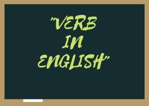 Verb in english 